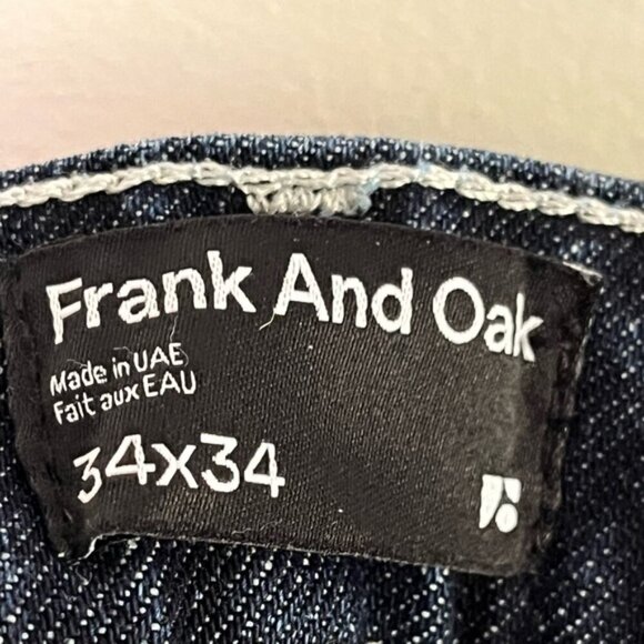 Frank And Oak Men’s Straight-Leg Jeans 34x34 Dark Wash Sustainable Denim - Picture 15 of 16